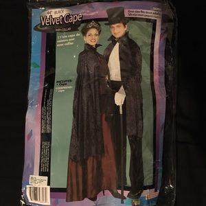 Halloween Black Velvet Cape